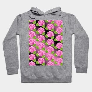 Pink Sparkly Roses Pattern Hoodie